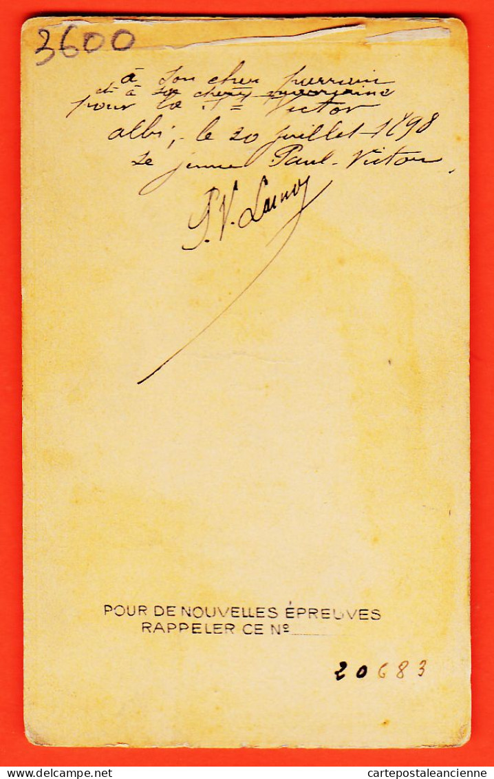 01173 / ⭐ (•◡•) 20 Juillet 1898 Paul-Victor LAINOY ?  Photo CDV ALBI 81-Tarn ◉ Photographe L'AILLAUD ◉ Bébé Sur Fourrure - Identifizierten Personen