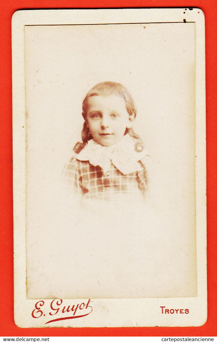 01167 / ⭐ Photo CDV TROYES 10-Aube ◉ Photographe E GUYOT 2-4 Rue De La Paix Bar-sur-Seine ◉ Portrait Fillette - Anonieme Personen