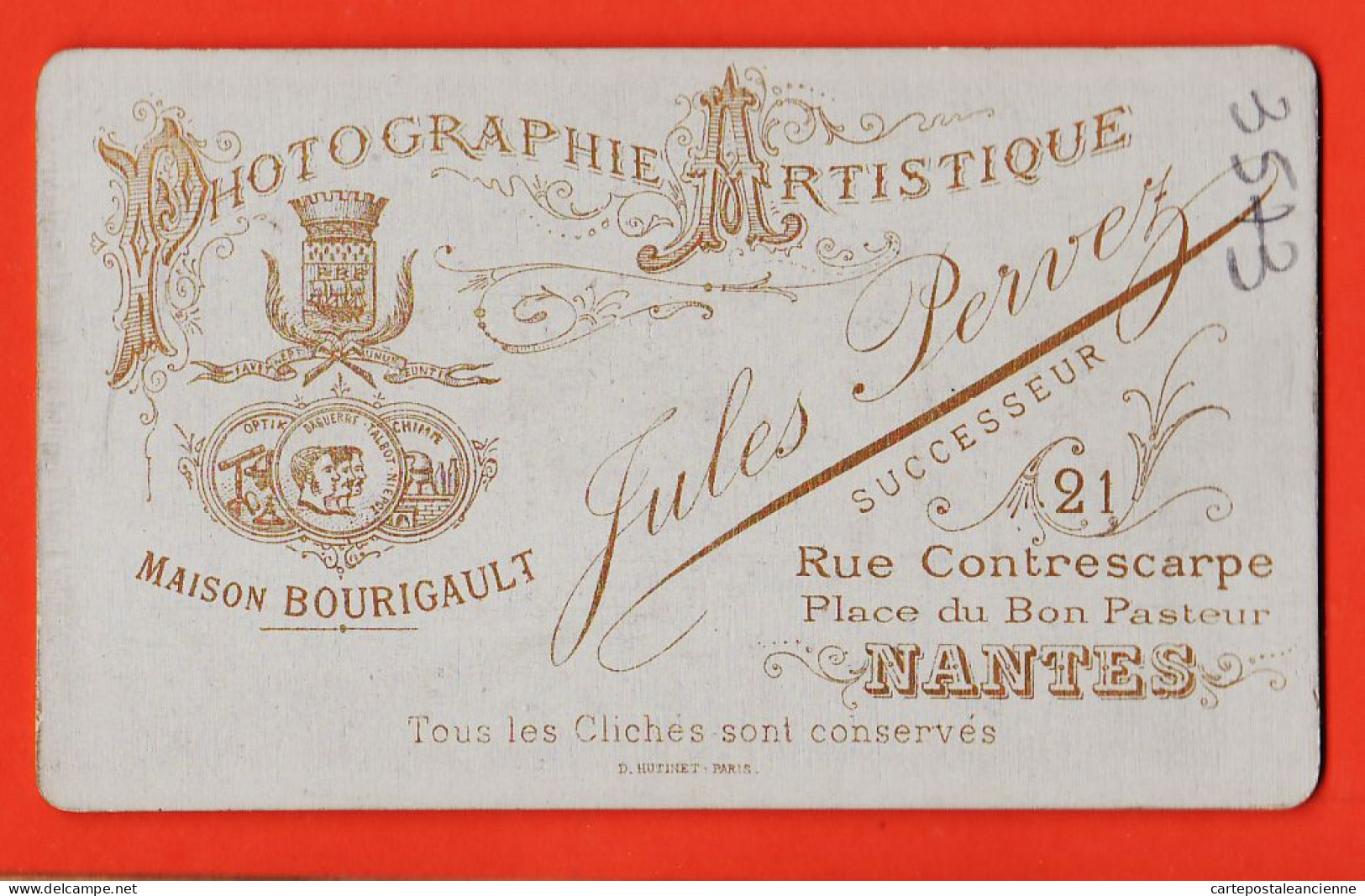 01146 / ⭐ Photo CDV 44-NANTES (2) ◉ Maison BOURIGAULT Jules PERVEZ 21 Rue Contrescarpe ◉ Bébé Fillette Assise Canapé - Personnes Anonymes