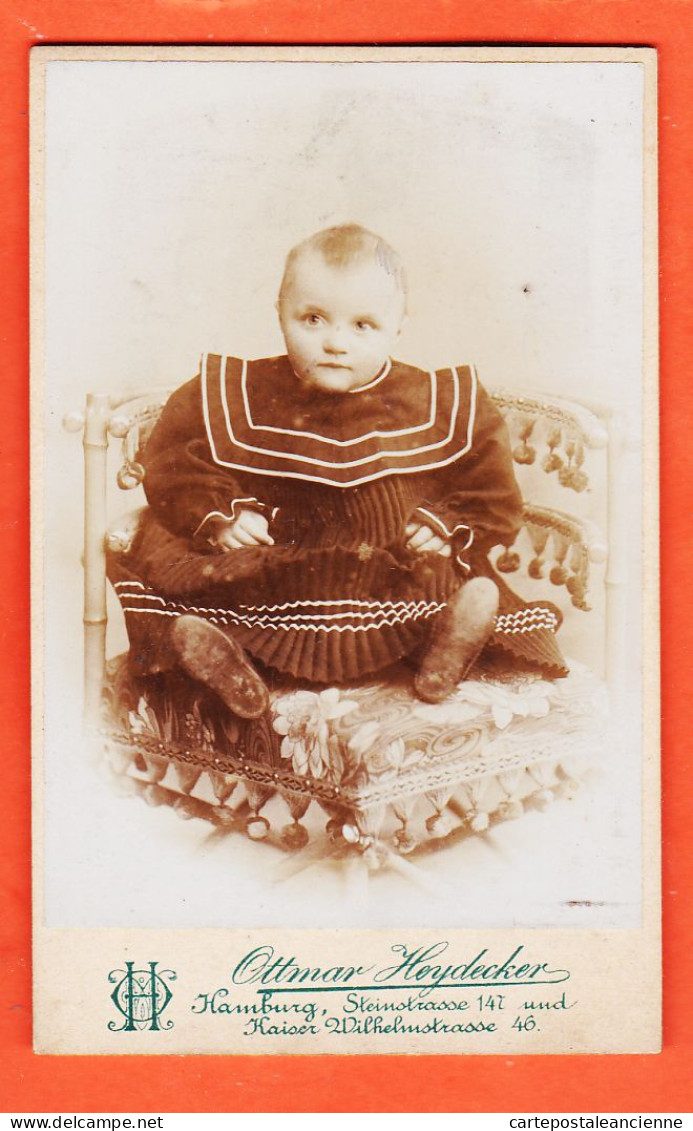 01125 / ⭐ Photo CDV HAMBURG Hambourg ◉ Bébé  Weites Kleid Für Kleine Mädchen ◉ Photographie Ottmar HEYDECKER Steinstrass - Anonyme Personen