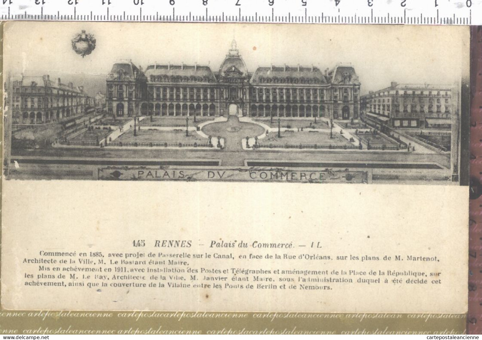 01303 / ⭐ (•◡•) RENNES 35-Ille Et Vilaine Historique Palais Du COMMERCE Commencé En 1885... CPA 1910s ¤ LEVY 145  - Rennes