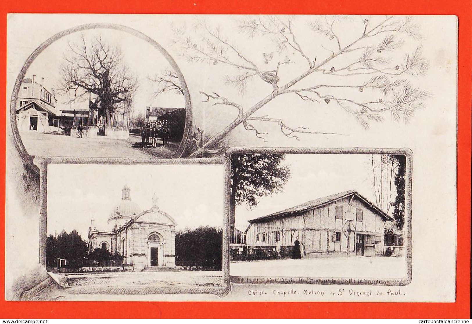 01427 / LA RANQUINE Ferme Landaise Environs DAX 40-Landes Chapelle Maison SAINT-VINCENT-de-PAUL St 3 Vues 1910s  - Autres & Non Classés