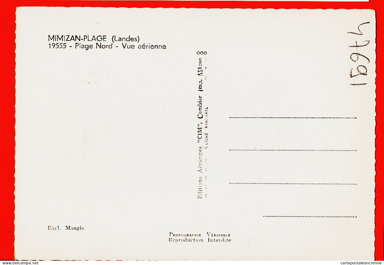 01342 / Peu Commun MIMIZAN-PLAGE 40-Landes Plage NORD Vue Aérienne 1950s Exclusivité MAUGIS Cliché RANCUREL Aérienne - Mimizan Plage