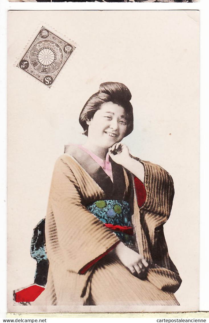 01110 ● ● Geisha Kimono Japonaise Japonese Woman Unused Stamped Postkarte 1910s Giappone Japon Japan - Autres & Non Classés