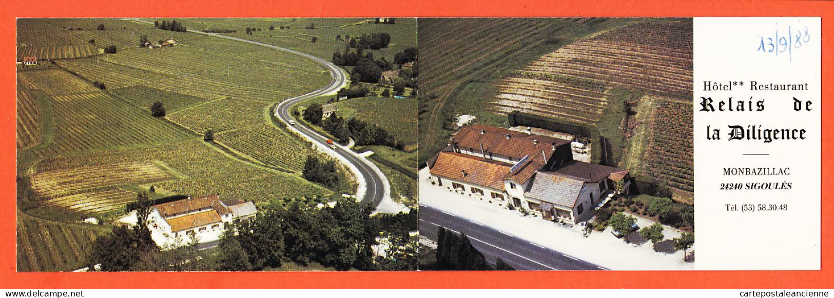 01308 / CDV SIGOULES MONBAZILLAC Dordogne Relais De La DILIGENCE Propriétaire Chef Cuisine Alain LENTIGNAC Cppub 1988  - Autres & Non Classés