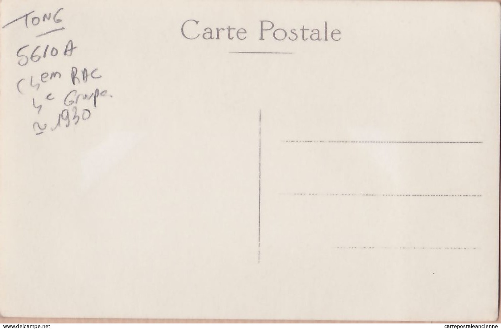 01001 / ⭐ (•◡•) Carte-Photo Entrée TONG Baraquements Camp 4em RAC Artillerie Coloniale Indochine 1930s Album ROSSIGNOL - Vietnam