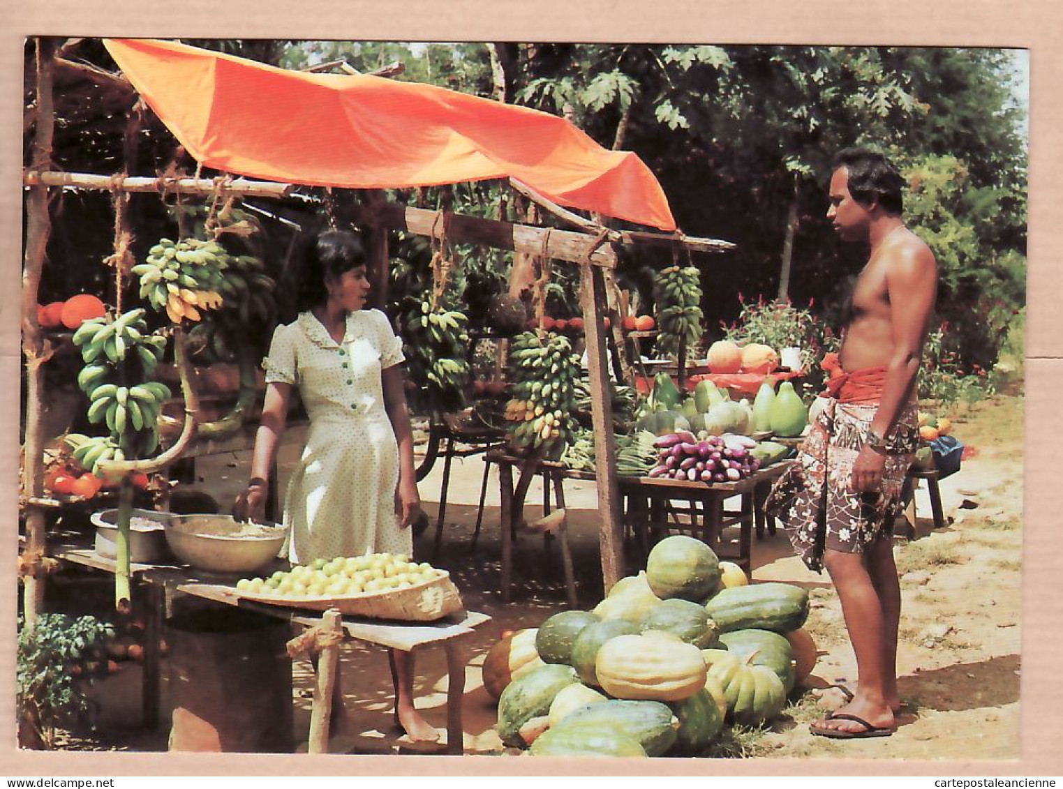 01054 ● SRI-LANKA Ceylon Fruit Vegetable Stall Marché Fruits-Légumes Photo Peter FENZ 1975s - Sri Lanka (Ceilán)