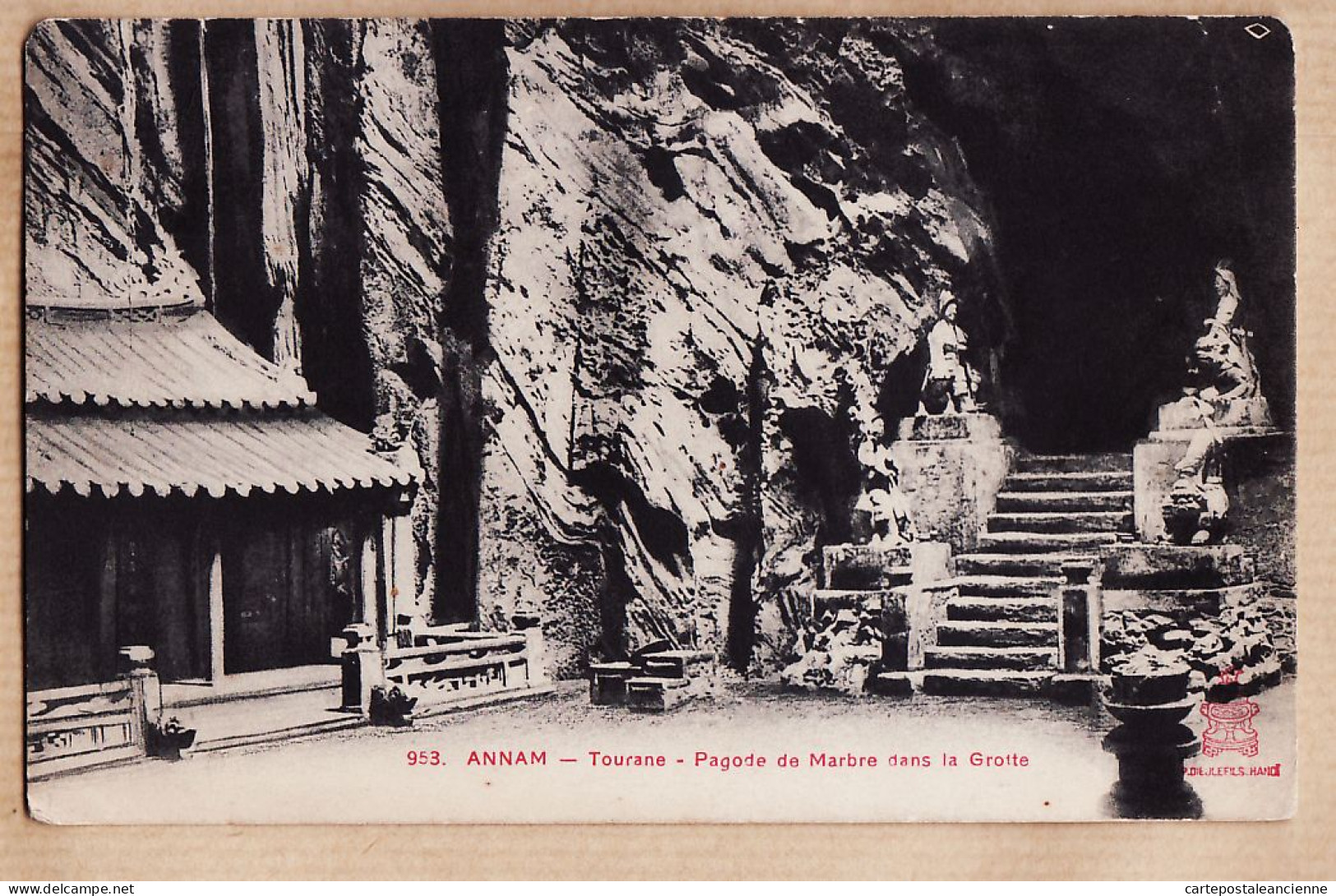 01026 ● 15.06.1937 Teinture Boldo Foie Indochine Viet-Nam Tonkin ANNAM TOURANE Pagode Marbre Dans Grotte DIEULEFILS HAND - Viêt-Nam