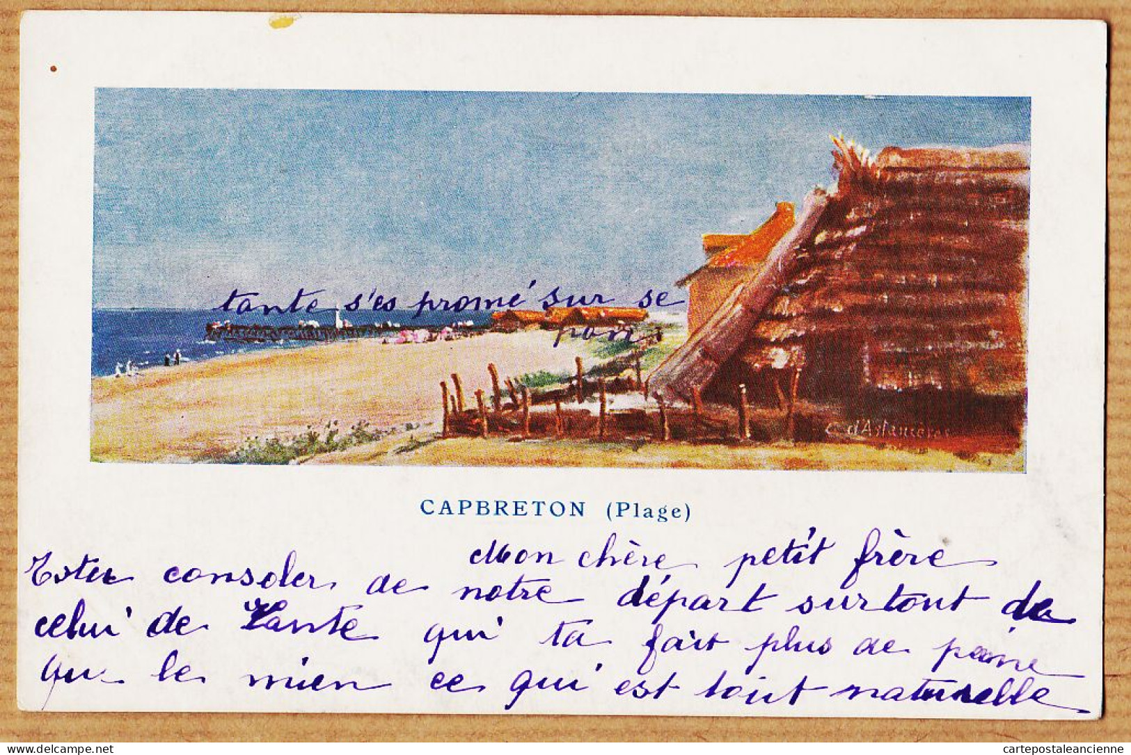 01353 / ♥️ ◉ Rare CAPBRETON Cap-Breton 40-Landes Plage Illustration C. ASTANIERES 30-09-1910 / Peu Commun - Capbreton