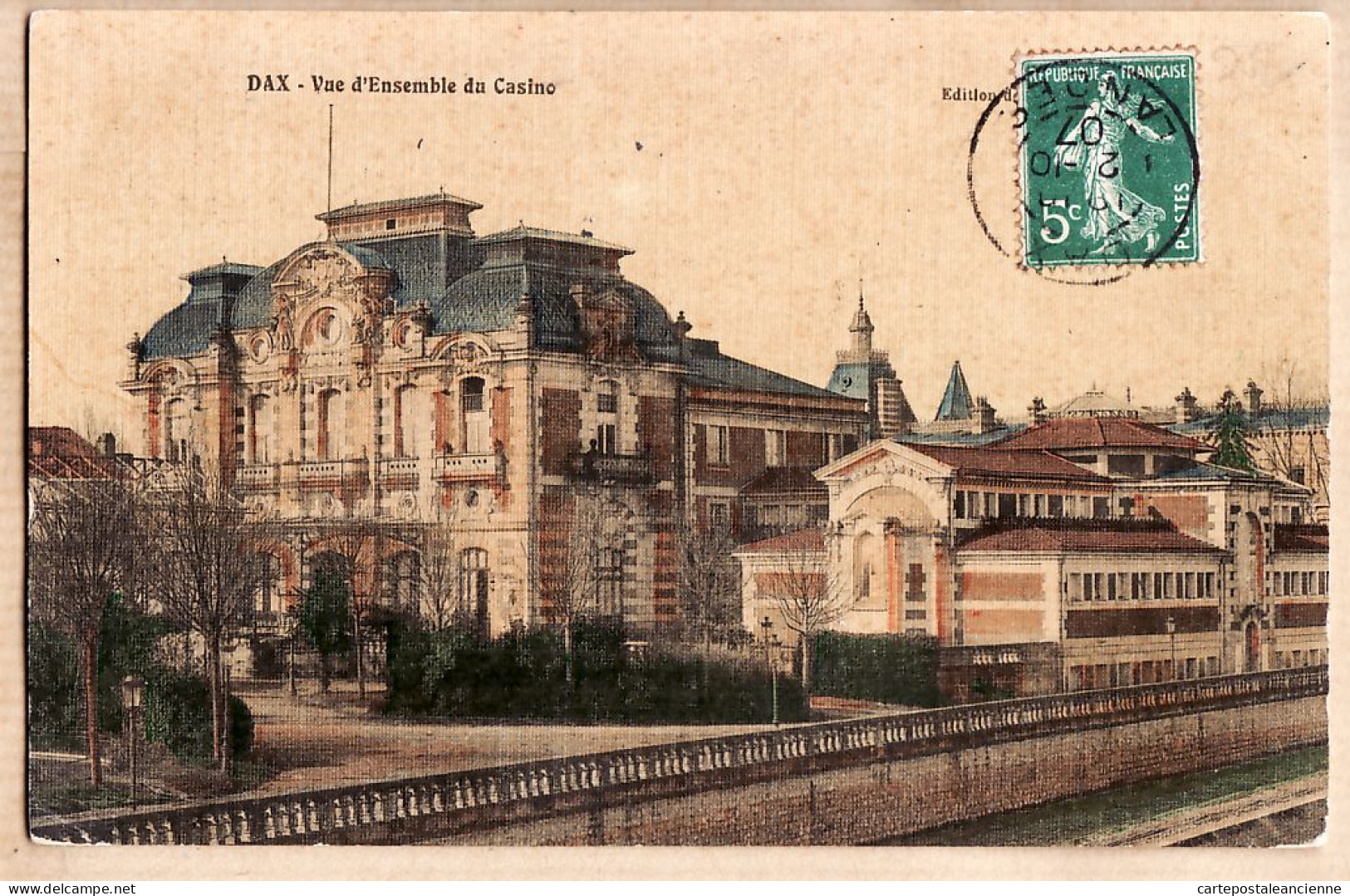 01348 / ⭐ Carte Toilée DAX Landes Vue D'ensemble Du CASINO 1907 à MASSICOTE Chef District Begerac Dordogne - Dax