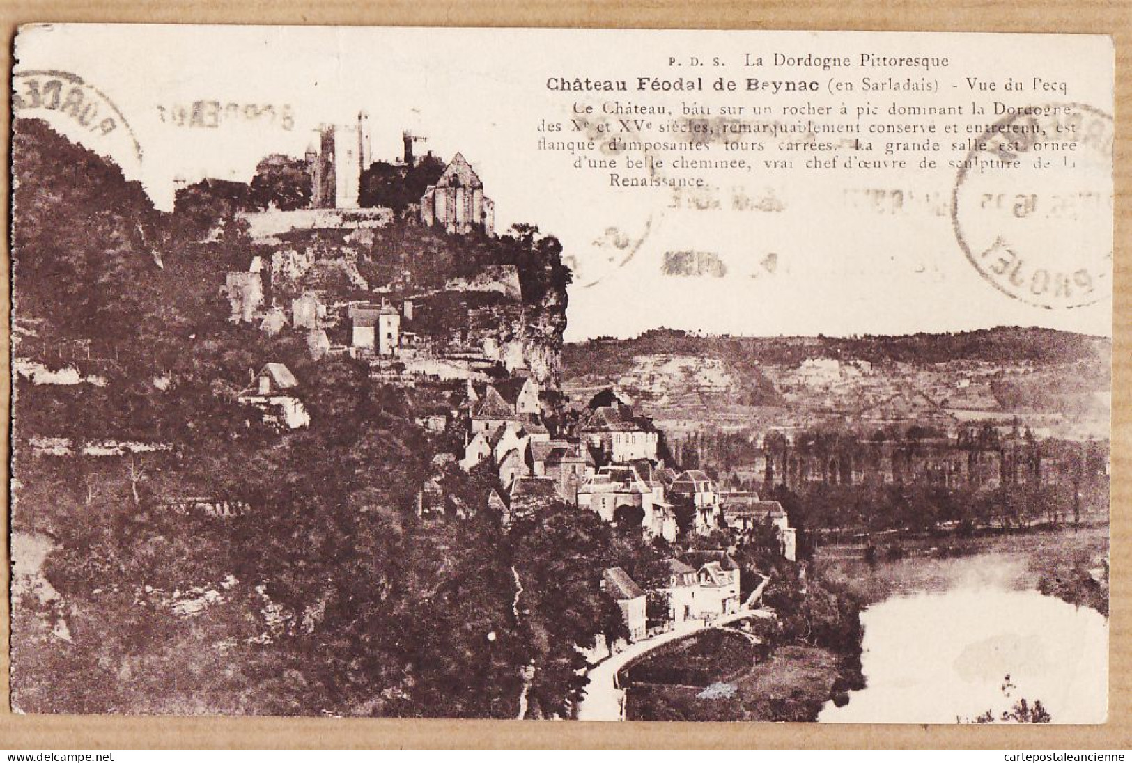 01299 / BEYNAC Dordogne Château Féodal SARLADAIS Vue PECQ 1936 à Mère Abbesse Monastère Ste-Claire Mazamet-P.D.S 468 - Otros & Sin Clasificación