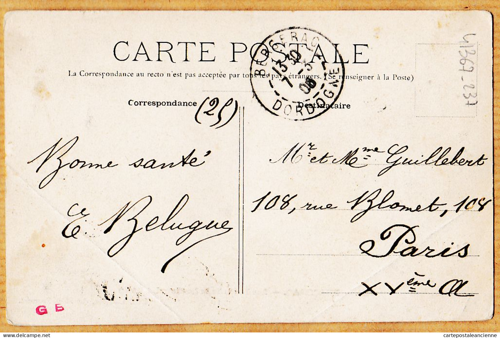 01179 / BERGERAC Les Bords De La DORDOGNE à L' ALBA 1906 De BELUGUE à GUILLEBERT Paris- ASTRUC 10 - Bergerac