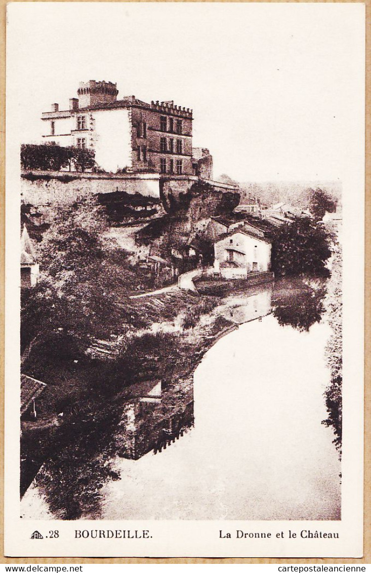 01283 / Etat Parfait- BOURDEILLE Près PERIGUEUX Dordogne Rivière La DRONNE Et Le Château 1920s CAP 28 - Sonstige & Ohne Zuordnung