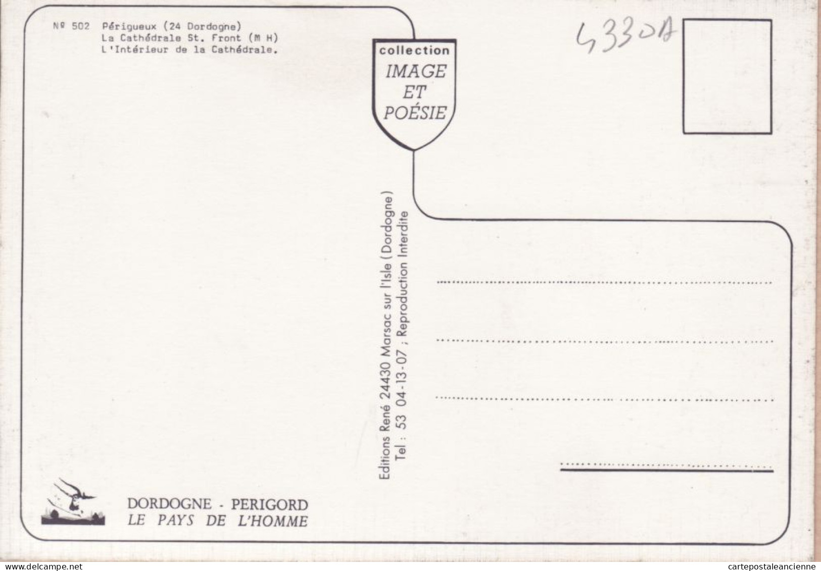 01202 / ⭐ PERIGUEUX Cathédrale SAINT-FRONT Intérieur 1980s IMAGE POESIE Toilée - DORDOGNE - Edition RENE N°502 - Périgueux
