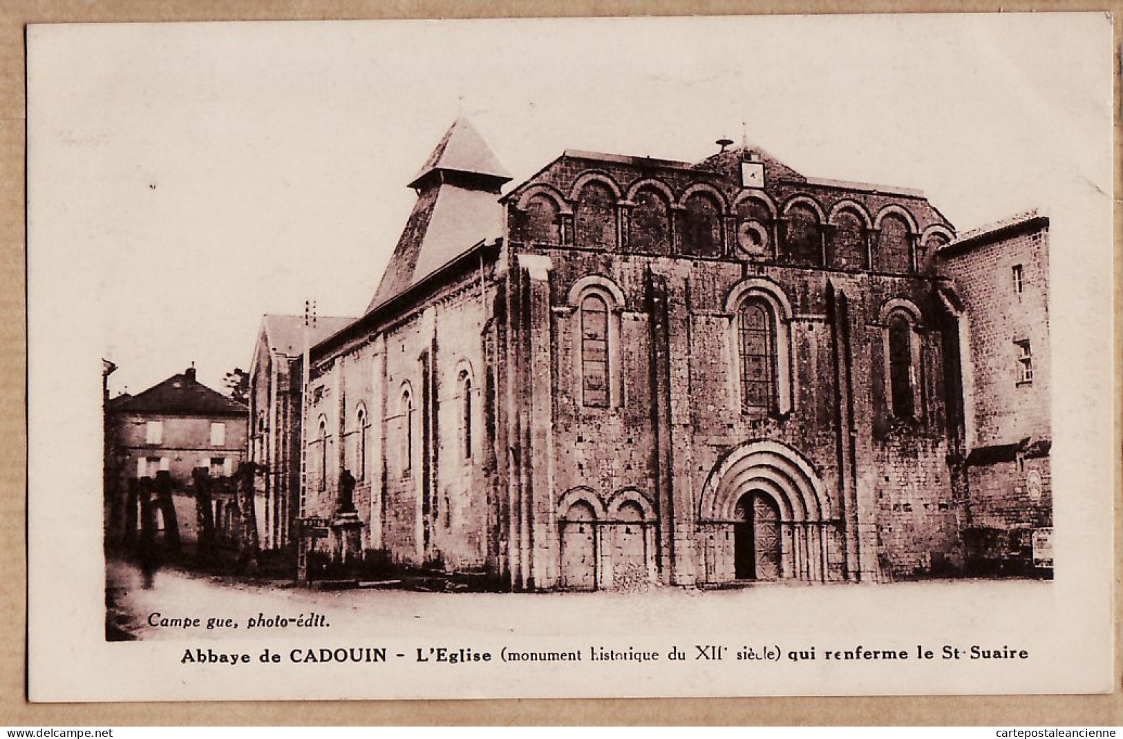 01267 / CADOUIN Abbaye L'Eglise Renferme SAINT-SUAIRE St 1933 De Mathilde à DE GRIVEL Nimes Gard- Photo CAMPEIGUE - Other & Unclassified