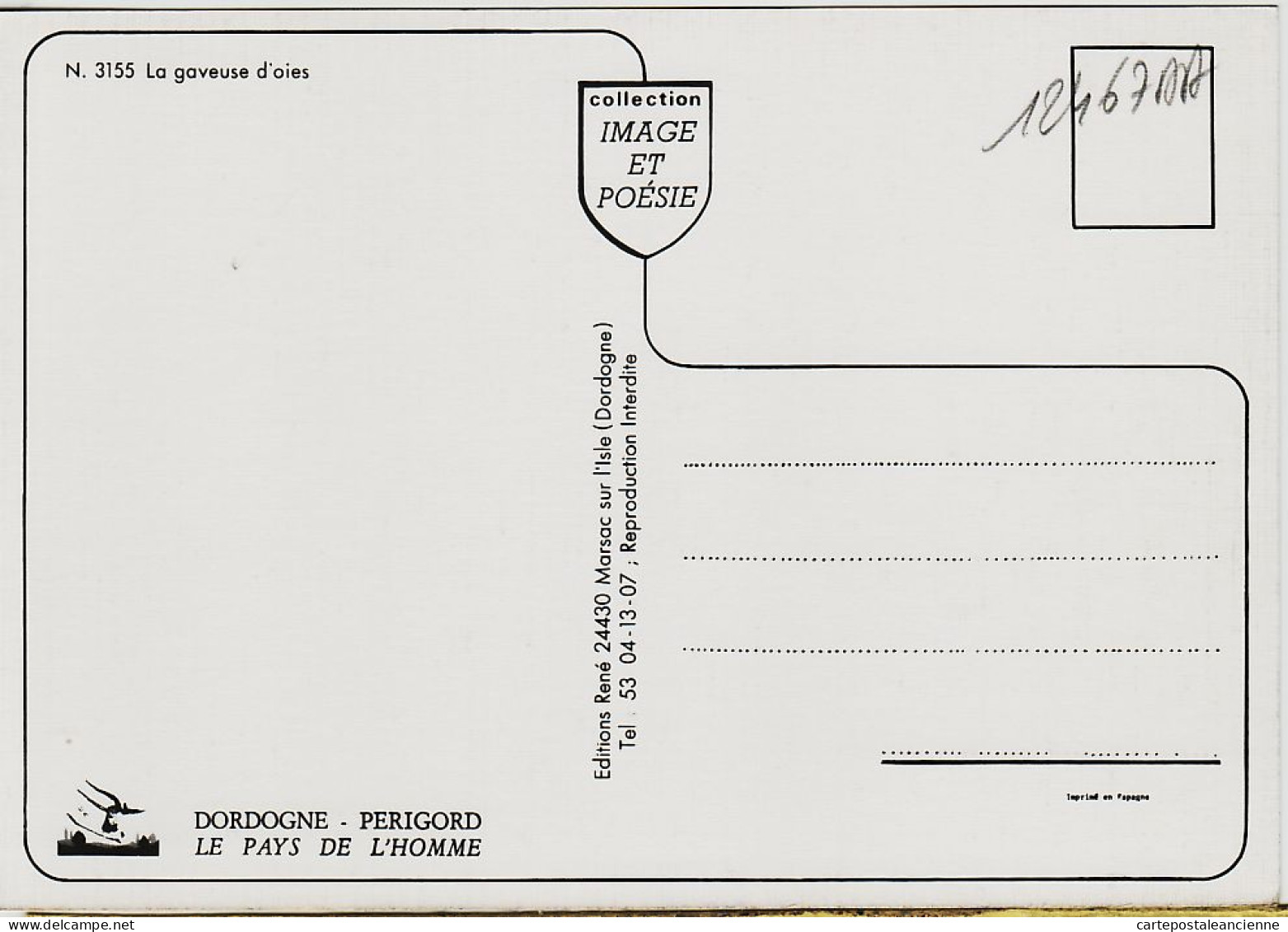 01219 / Dordogne En PERIGORD GAVEUSE OIES Emboucadou Embuc Goose Fattening  1975s - RENE Marsac Isle 3155 Cpagr - Autres & Non Classés