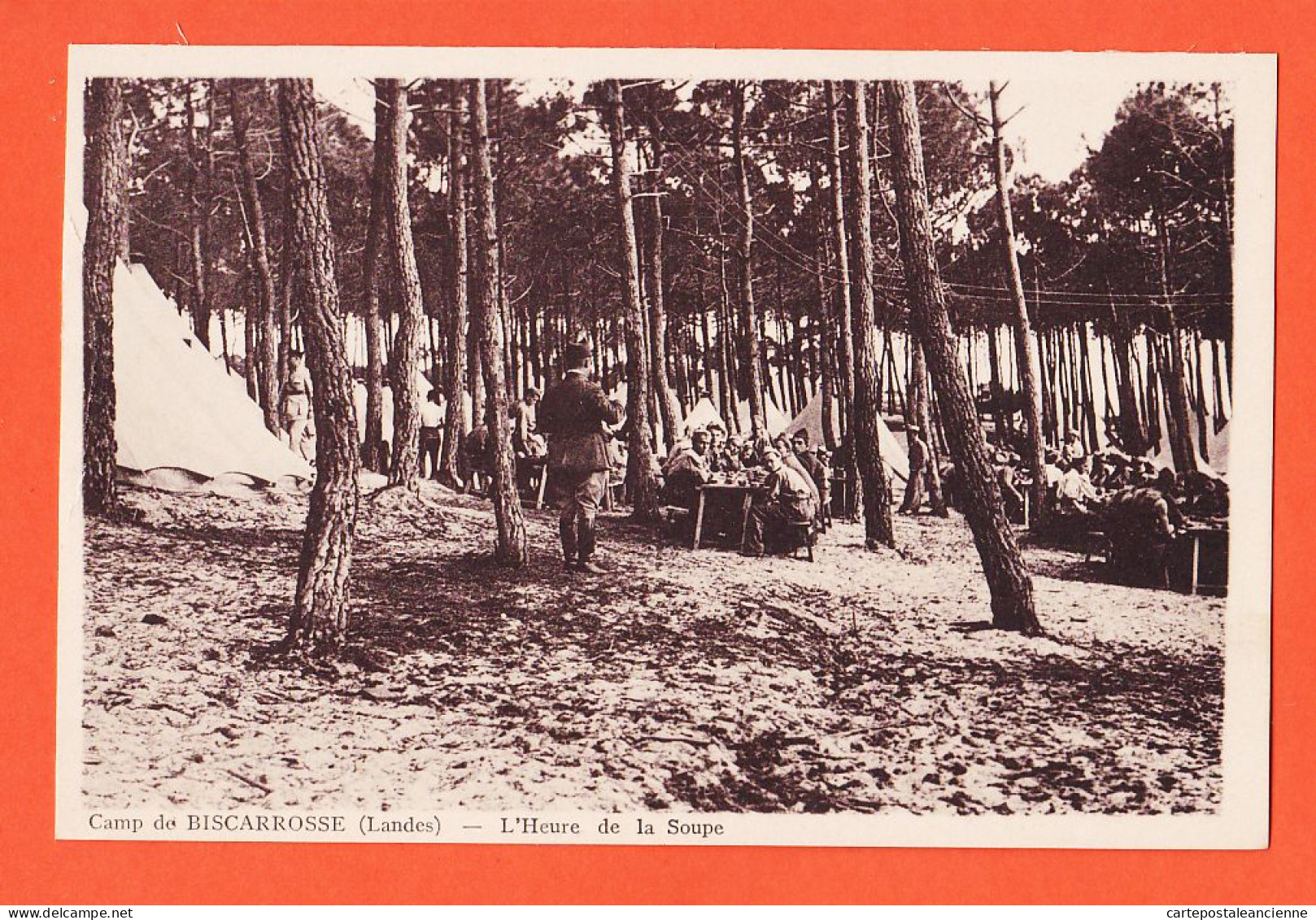 01396 / A Saisir BISCAROSSE 40-Landes HEURE De La SOUPE Camp Militaires 1930s Photo VIGNES Castets Edit SAUVAGE - Biscarrosse