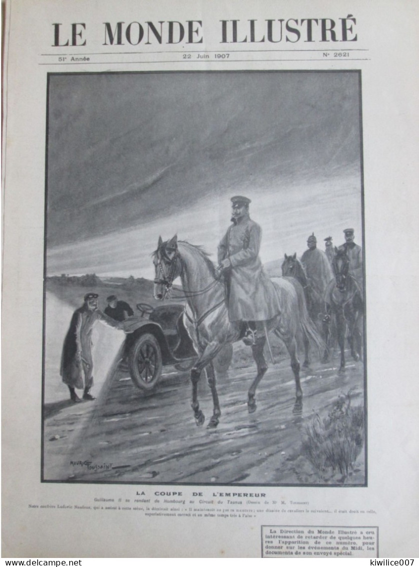 1907 Circuit Du TAUNUS  L Empereur Guillaume Se Rendant à HOMBOURG - Unclassified