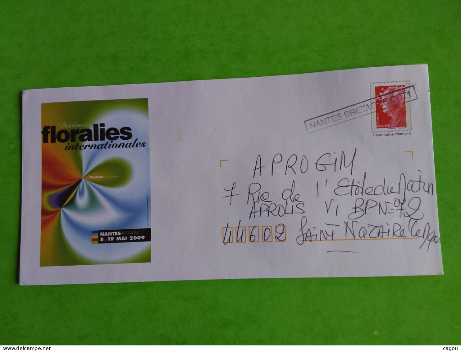 GRIFFE LINEAIRE NANTES BRETAGNE CCT1 SUR PRÊT À POSTER - Handstempel