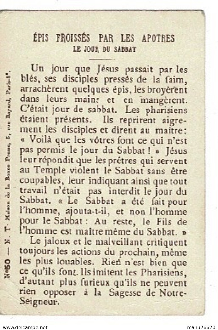 IMAGE RELIGIEUSE - CANIVET : épis Froissés Par Les Apôtres Le Jour Du Sabbat - France . - Godsdienst & Esoterisme