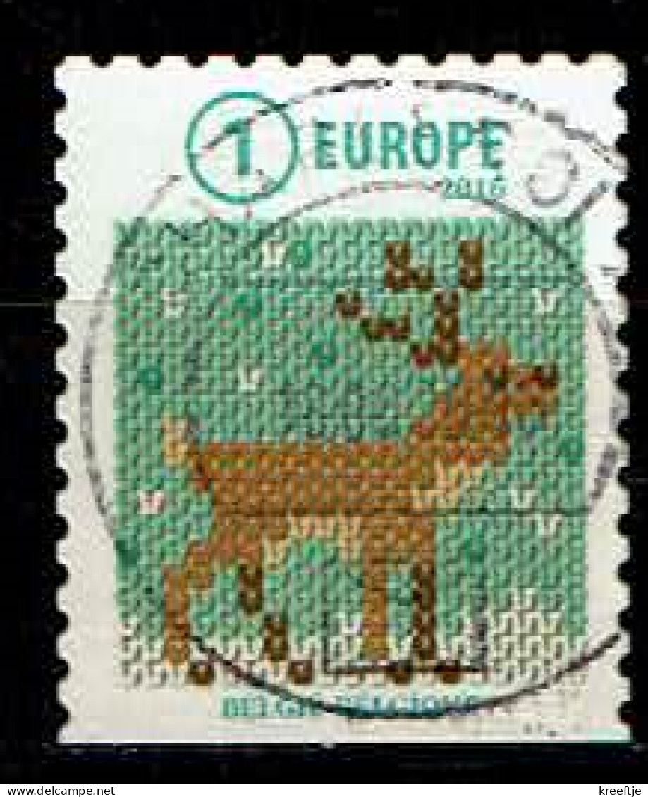 Kerstzegel Internationaal Rendier 2016,  Onder Ongetand  (OBP 4664 ) - Used Stamps