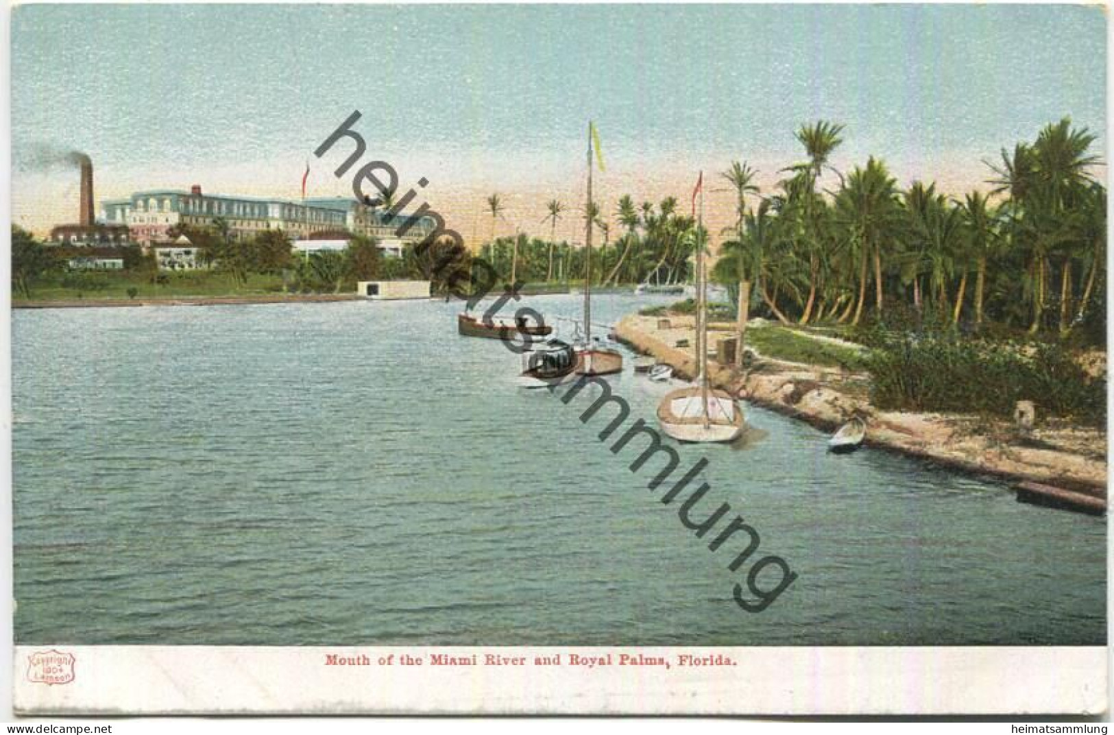 Florida - Mouth Of The Miami River And Royal Palms - Edition H. C. Leighton Co. Portland Me. 1904 - Miami Beach