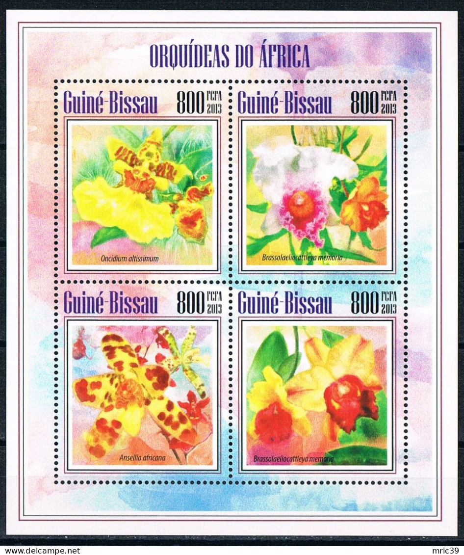 Bloc Sheet  Fleurs Orchidées Flowers Orchids  Neuf  MNH ** Guine Bissau 2013 - Orchideeën