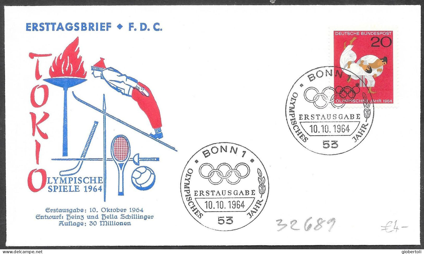 Germania/Germany/Allemagne: FDC, Judo - Zomer 1964: Tokyo