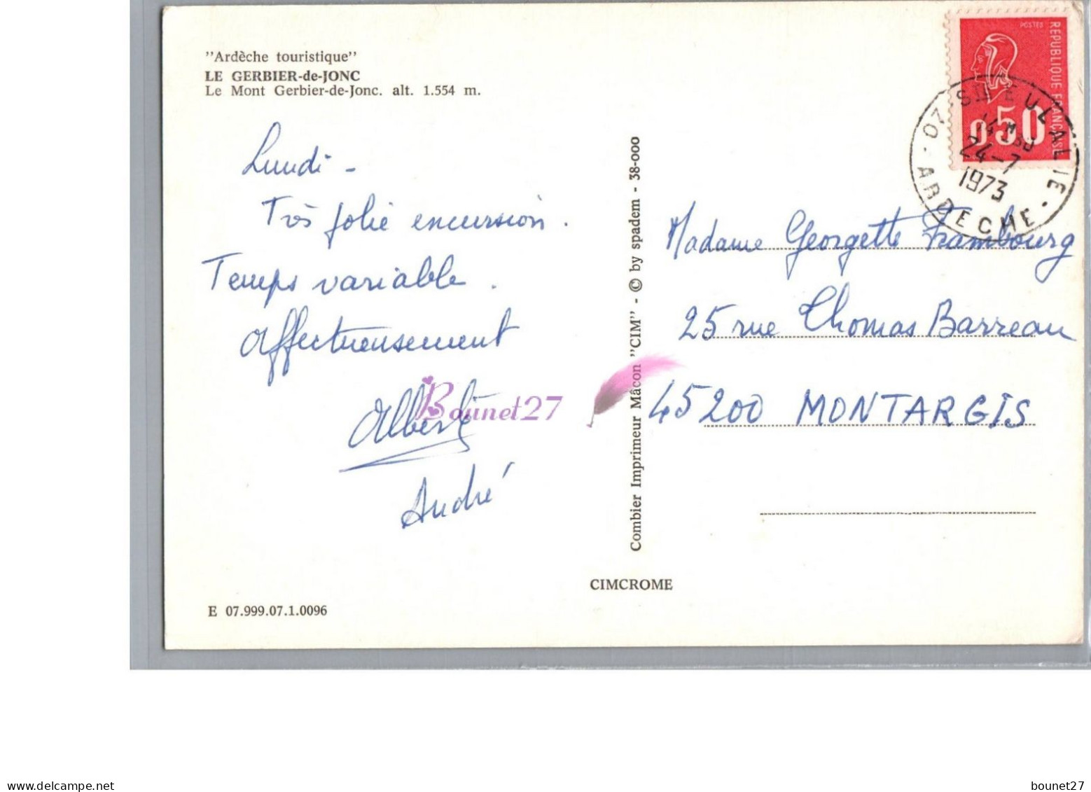 LE GERBIER DE JONC 07 - Le Mont Gerbier De Jonc Vue Générale 1973 - Other & Unclassified