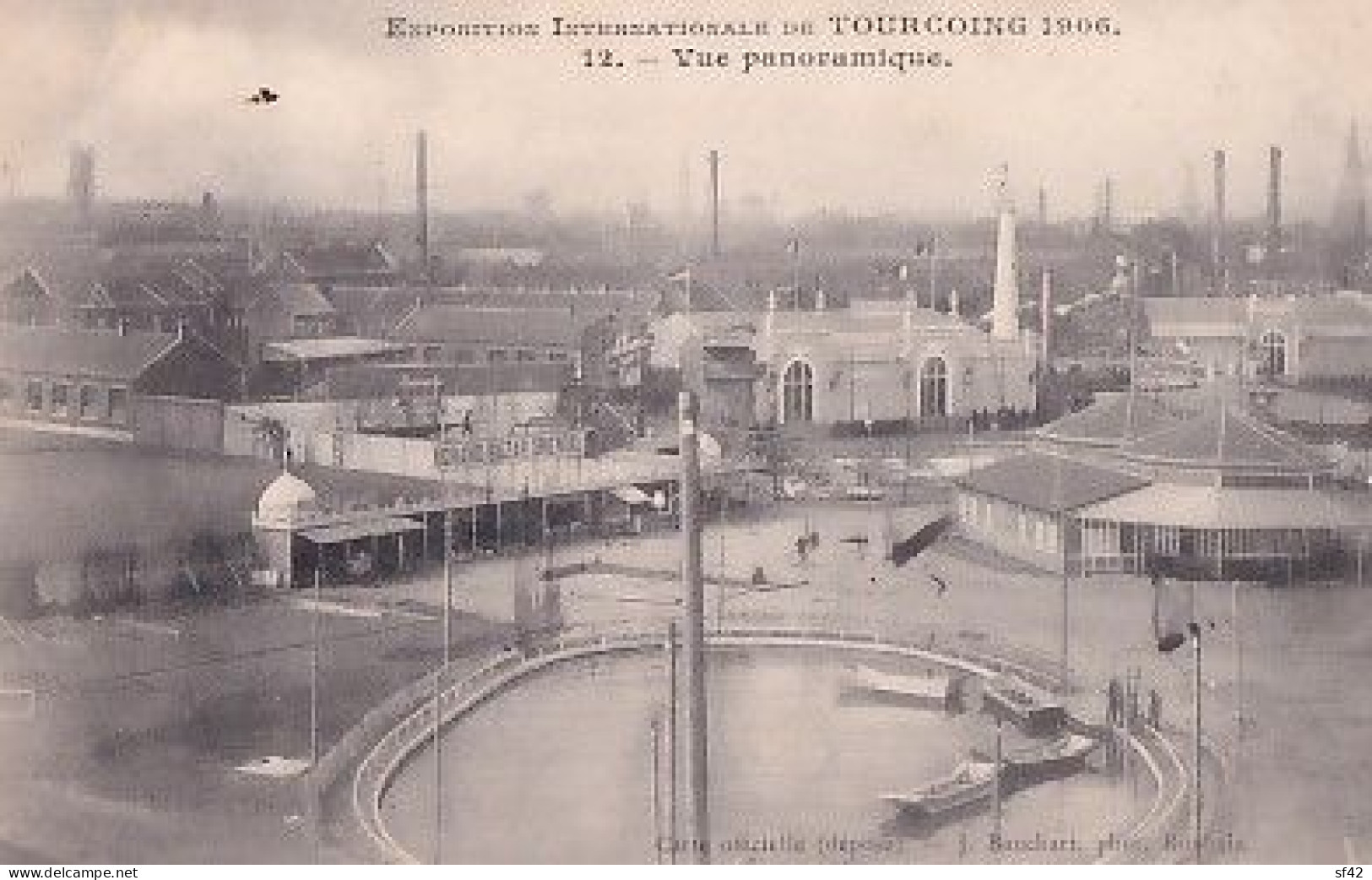 EXPOSITION DE TOURCOING 1906                      VUE PANORAMIQUE   +  VIGNETTE - Tourcoing