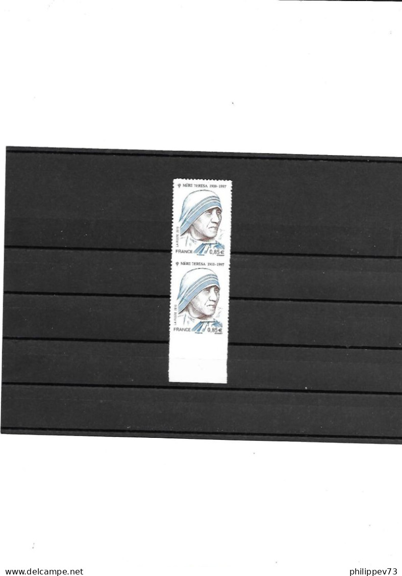 TP Autoadhésif  Mère Teresa 1910-1997 Prix Nobel De La Paix 1979. Année 2010 N° 468 X 2  N** - Unused Stamps