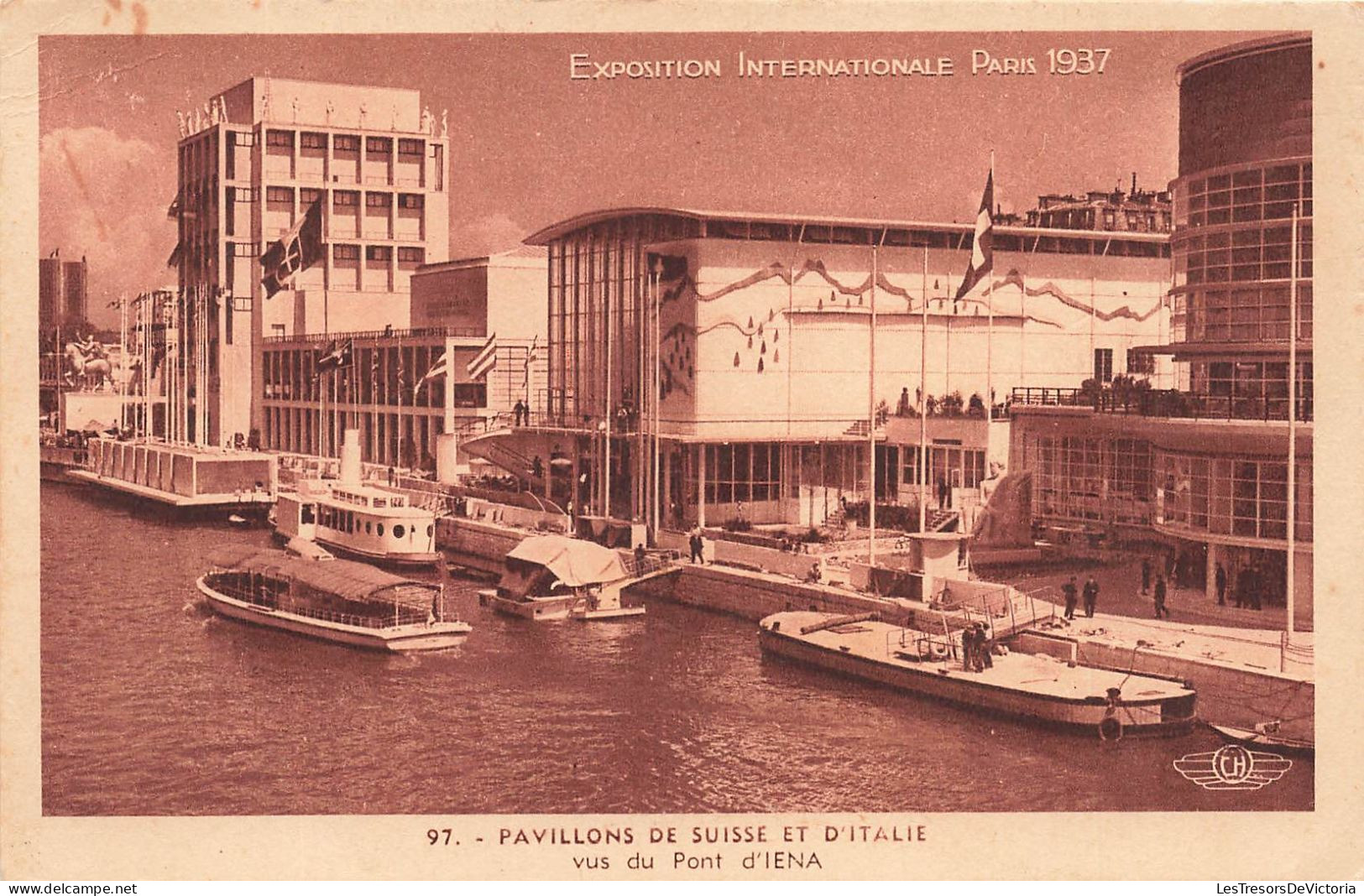 FRANCE - Paris - Pavillons De Suisse Et D'Italie Vus Du Pont- Exposition Coloniale - Paris 1937 - Carte Postale Ancienne - Exhibitions