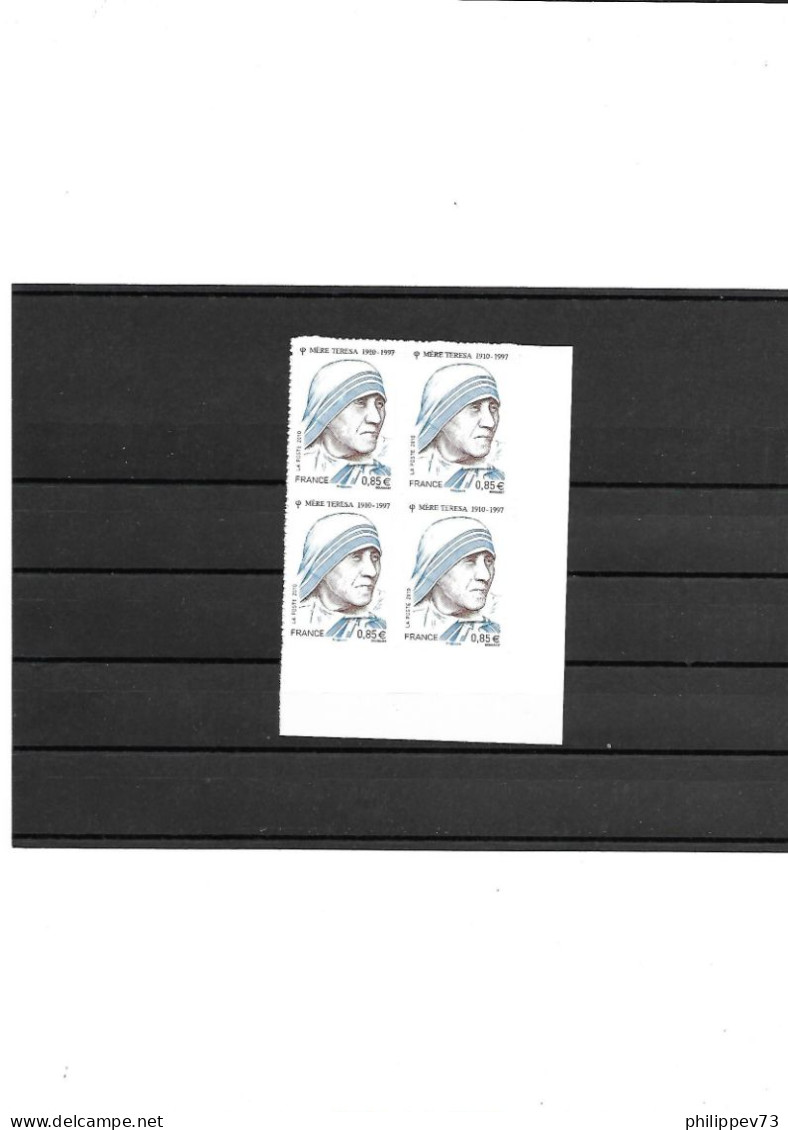 TP Autoadhésif  Mère Teresa 1910-1997 Prix Nobel De La Paix 1979. Année 2010 N° 468 X 4  N** - Unused Stamps