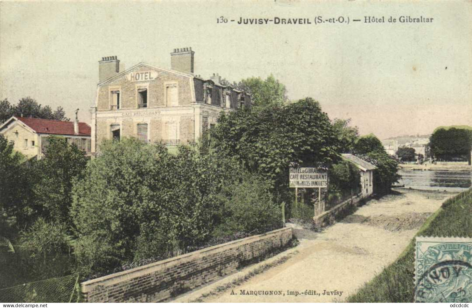 JUVISY DRAVEIL  Hotel De Gribaltar Colorisée Peu Coutante RV - Juvisy-sur-Orge