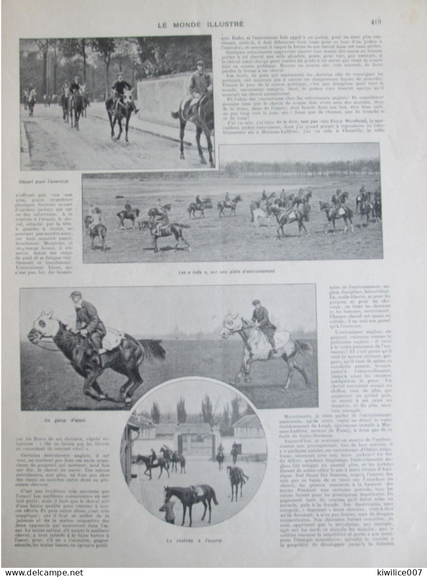 1907 MAISONS LAFFITTE Entrainement Chevaux Hara  ETABLISSEMENT LEIGH Pur Sang Grand Prix Paris Entraineur - Unclassified