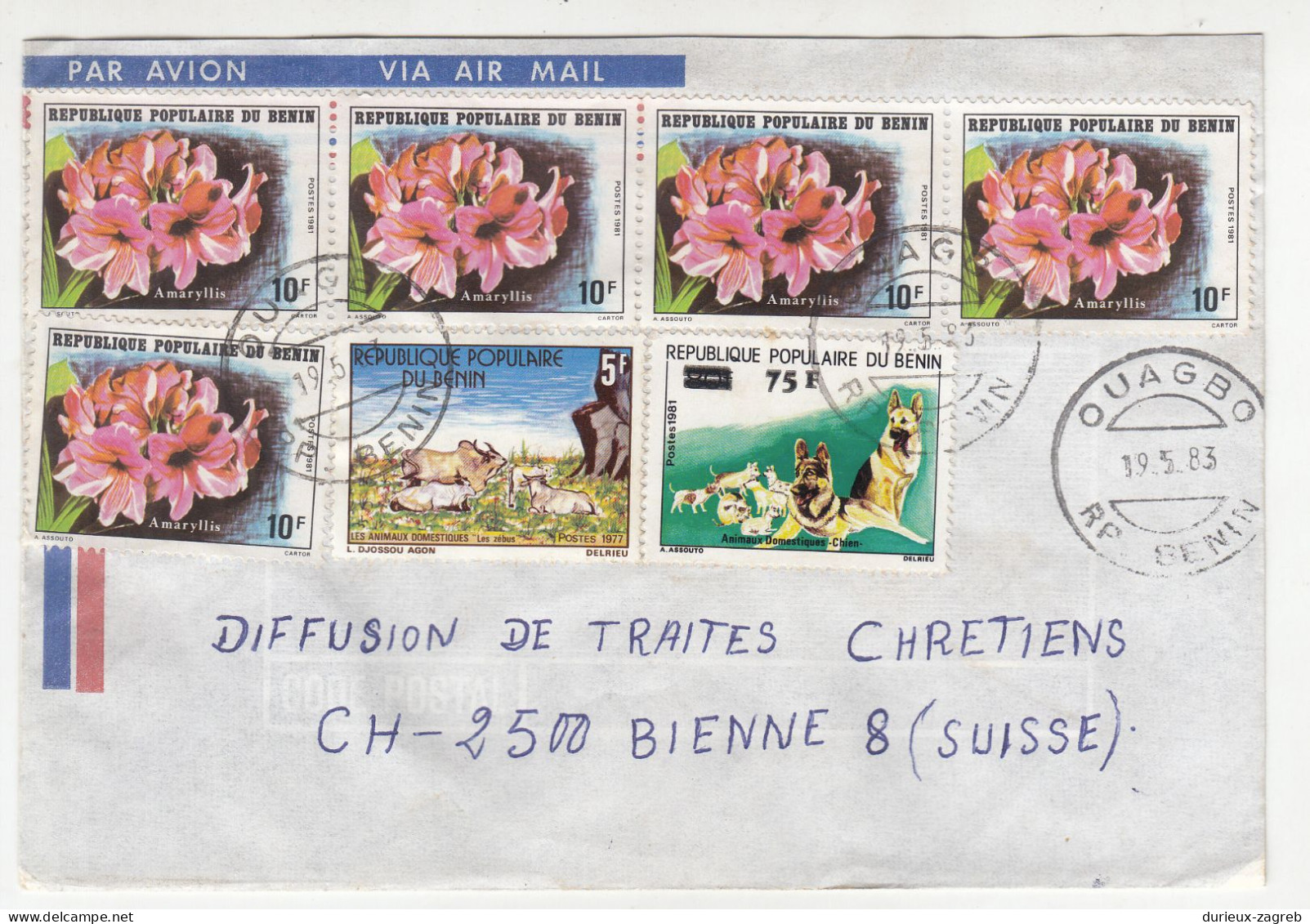Benin 16 Letter Covers Posted 1979-1988 To Switzerland B240510 - Benin – Dahomey (1960-...)