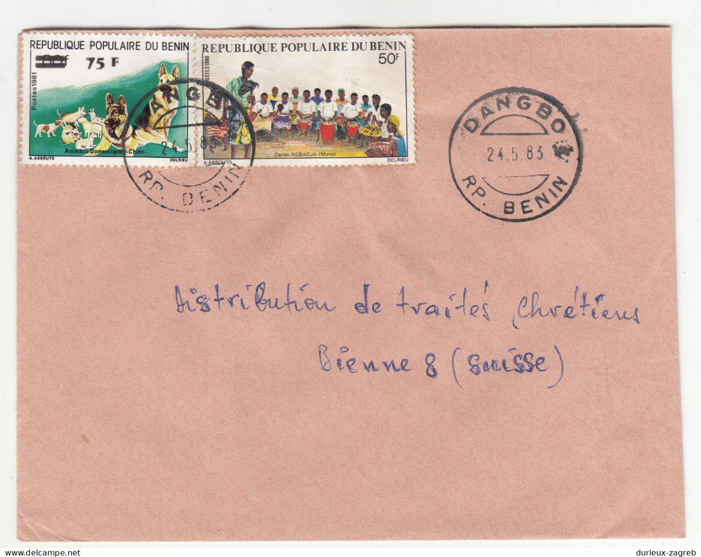 Benin 16 letter covers posted 1979-1988 to Switzerland b240510