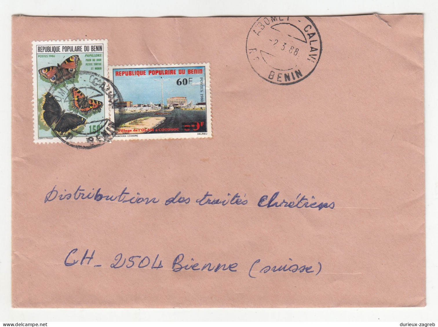 Benin 16 letter covers posted 1979-1988 to Switzerland b240510