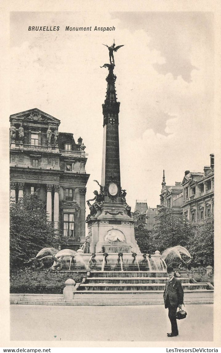 BELGIQUE - Bruxelles - Vue Sur Le Monument Anspach - Animé - Carte Postale Ancienne - Sonstige & Ohne Zuordnung