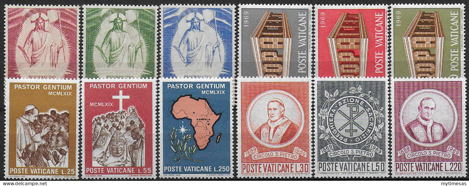 1969 Vaticano Complete Year 12v. MNH - Autres & Non Classés