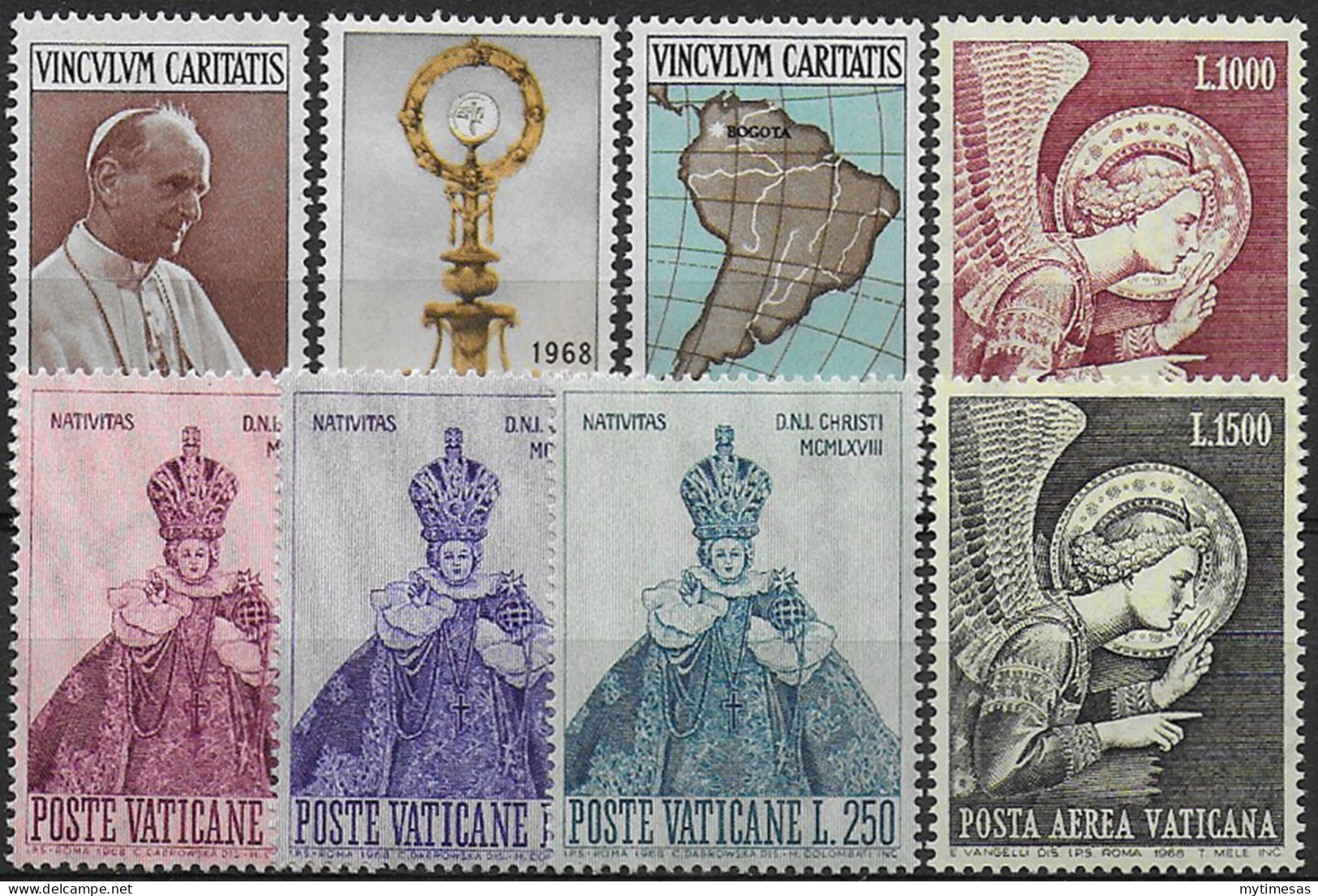 1968 Vaticano Complete Year 8v. MNH - Andere & Zonder Classificatie