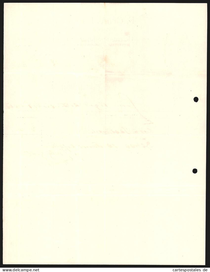 Rechnung Langensalza I. Th. 1907, F. Grafe, Herren- Und Knaben-Garderoben, Ein Mann Im Nadelstreifen-Anzug  - Autres & Non Classés
