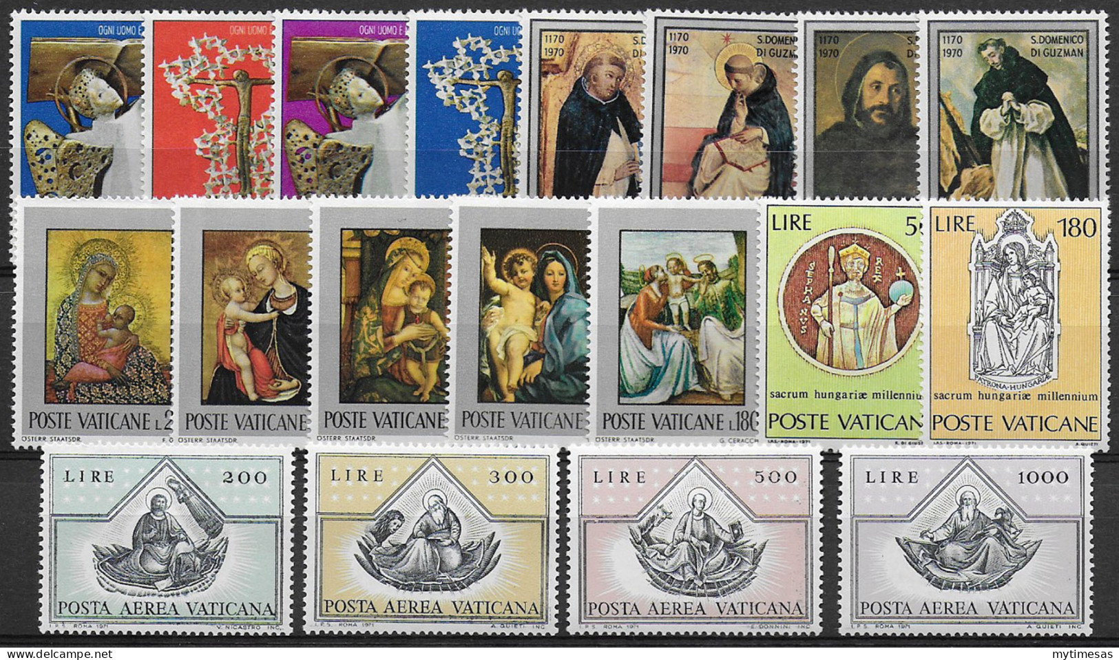 1971 Vaticano Complete Year19v. MNH - Autres & Non Classés