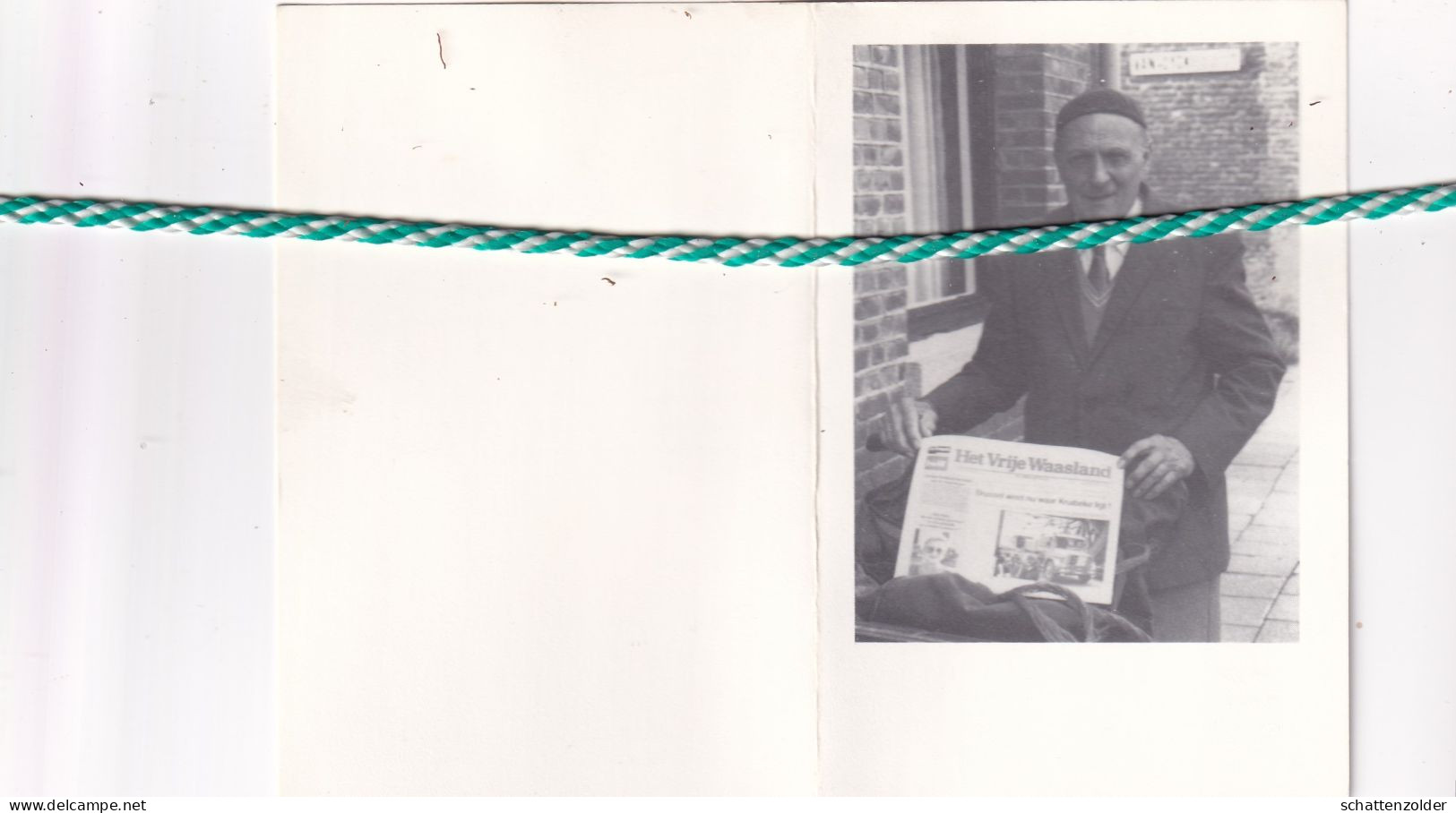 Albert De Moor-Bodson, Haasdonk 1915, 1994. Dagbladhandelaar O.r. Foto - Obituary Notices