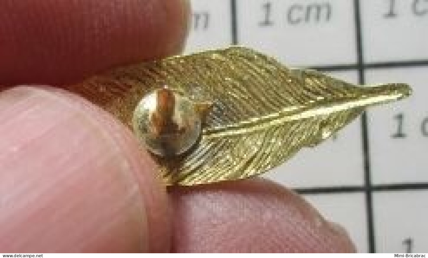 1618A Pin's Pins / Beau Et Rare / AUTRES / METAL JAUNE FINe PLUME D'OISEAU Comme Un Bijou - Andere & Zonder Classificatie