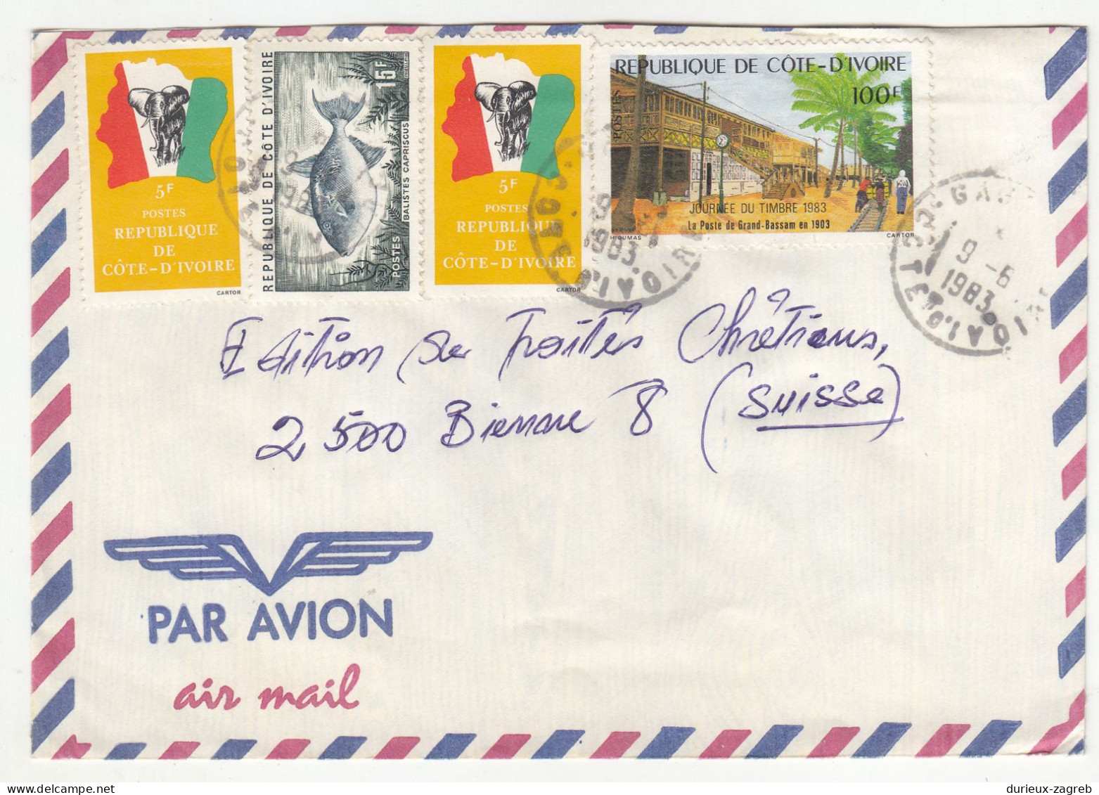 Cote D'Ivoire 12 Letter Covers Posted 1979-1988 To Switzerland B240510 - Costa De Marfil (1960-...)