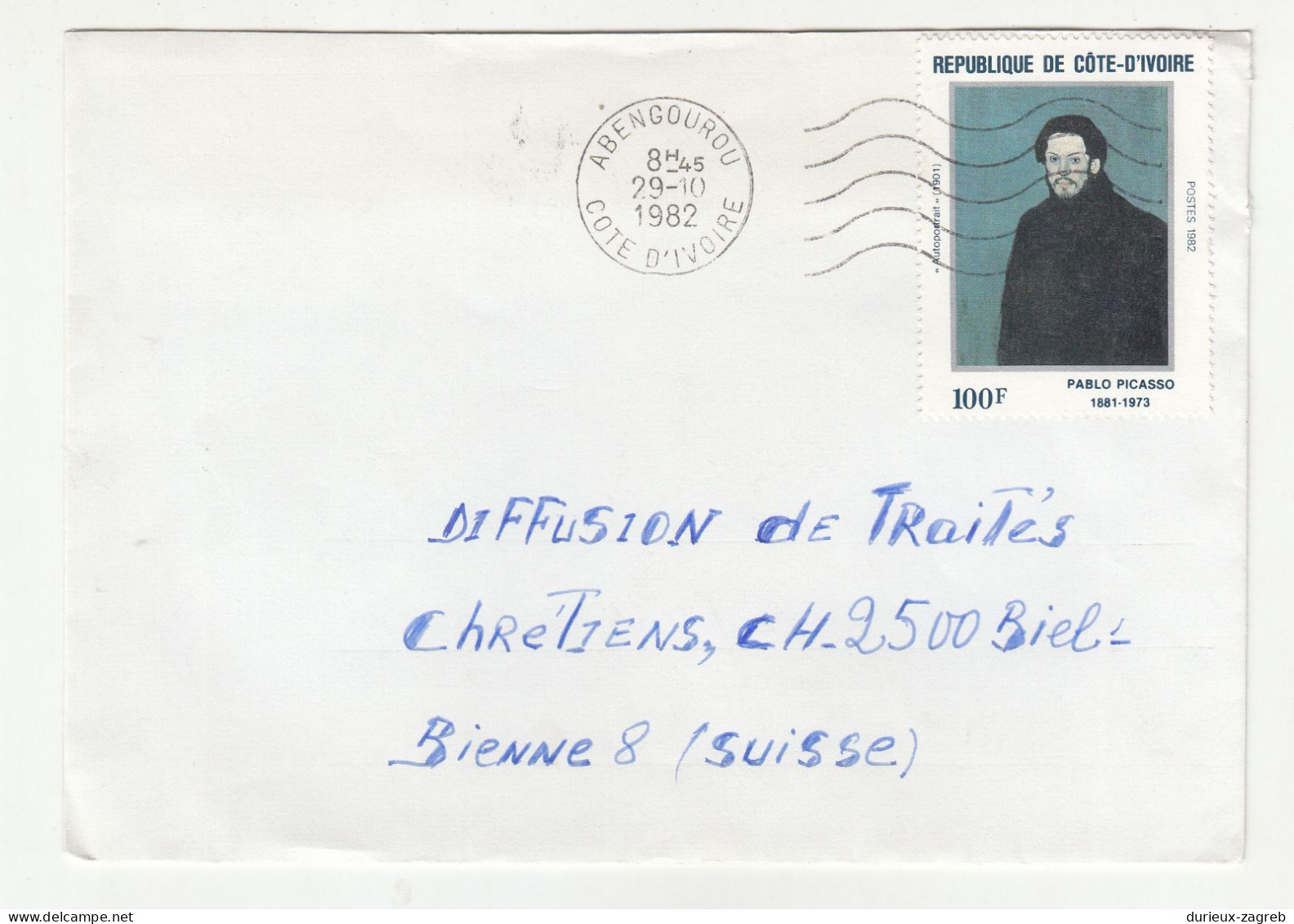 Cote d'Ivoire 12 letter covers posted 1979-1988 to Switzerland b240510