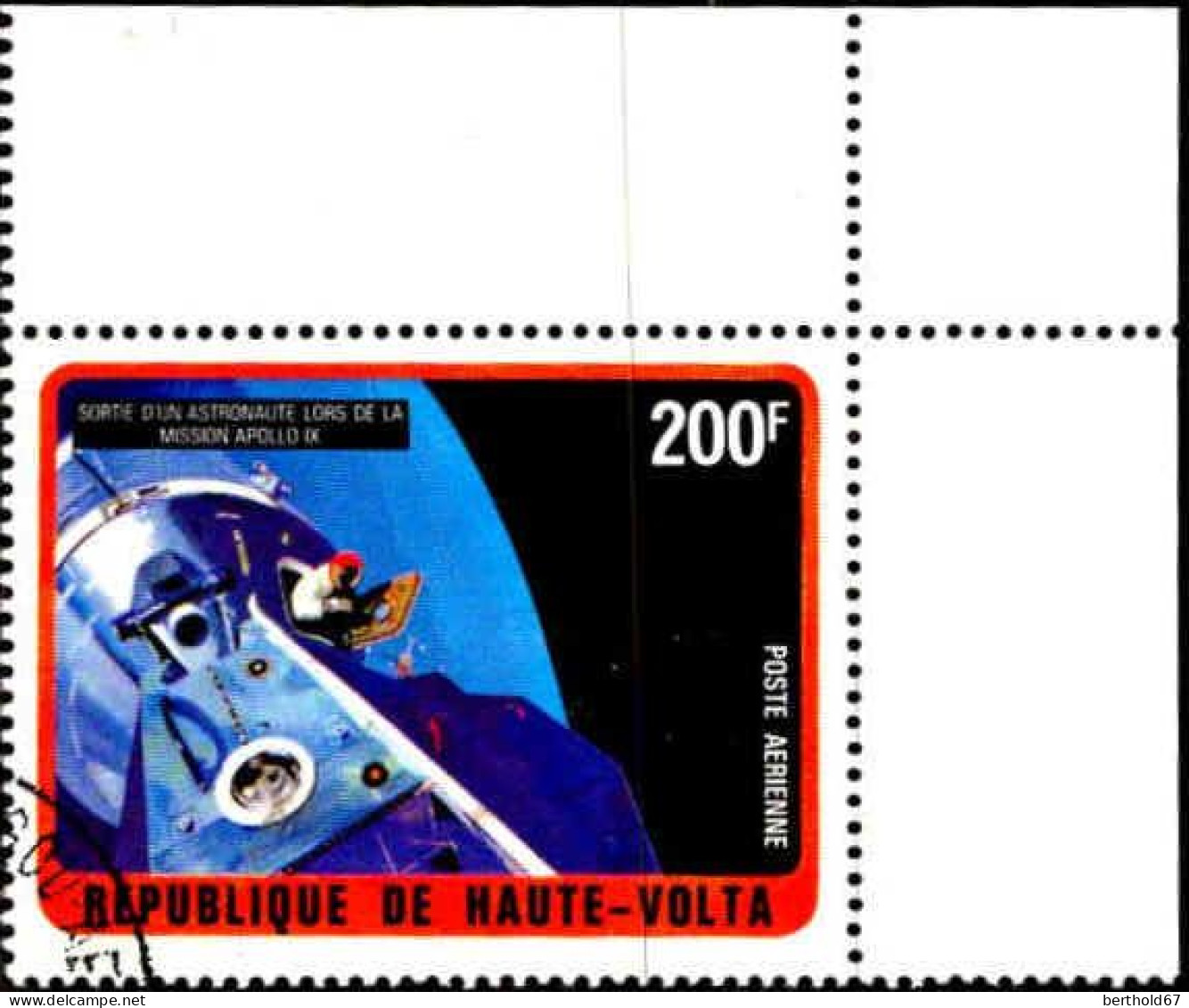 Burkina Hte-Volta Avion Obl Yv:139 Mi:431 Sortie D'un Astronaute Apollo IX Coin D.feuille (Beau Cachet Rond) - Alto Volta (1958-1984)