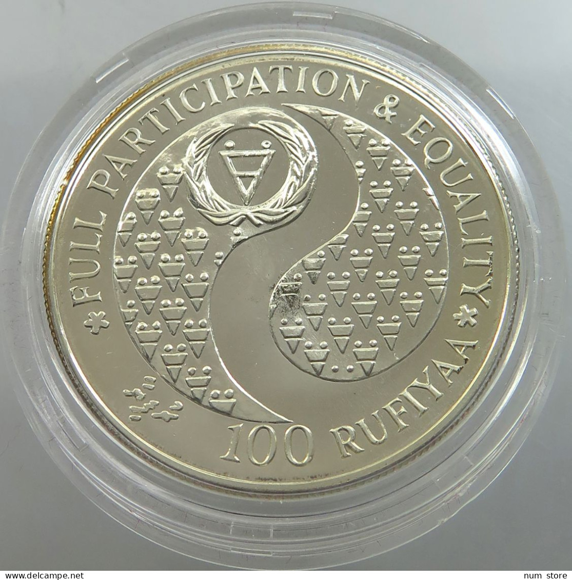 MALDIVES 100 RUFIYAA 1984 PROOF #sm14 0007 - Maldive