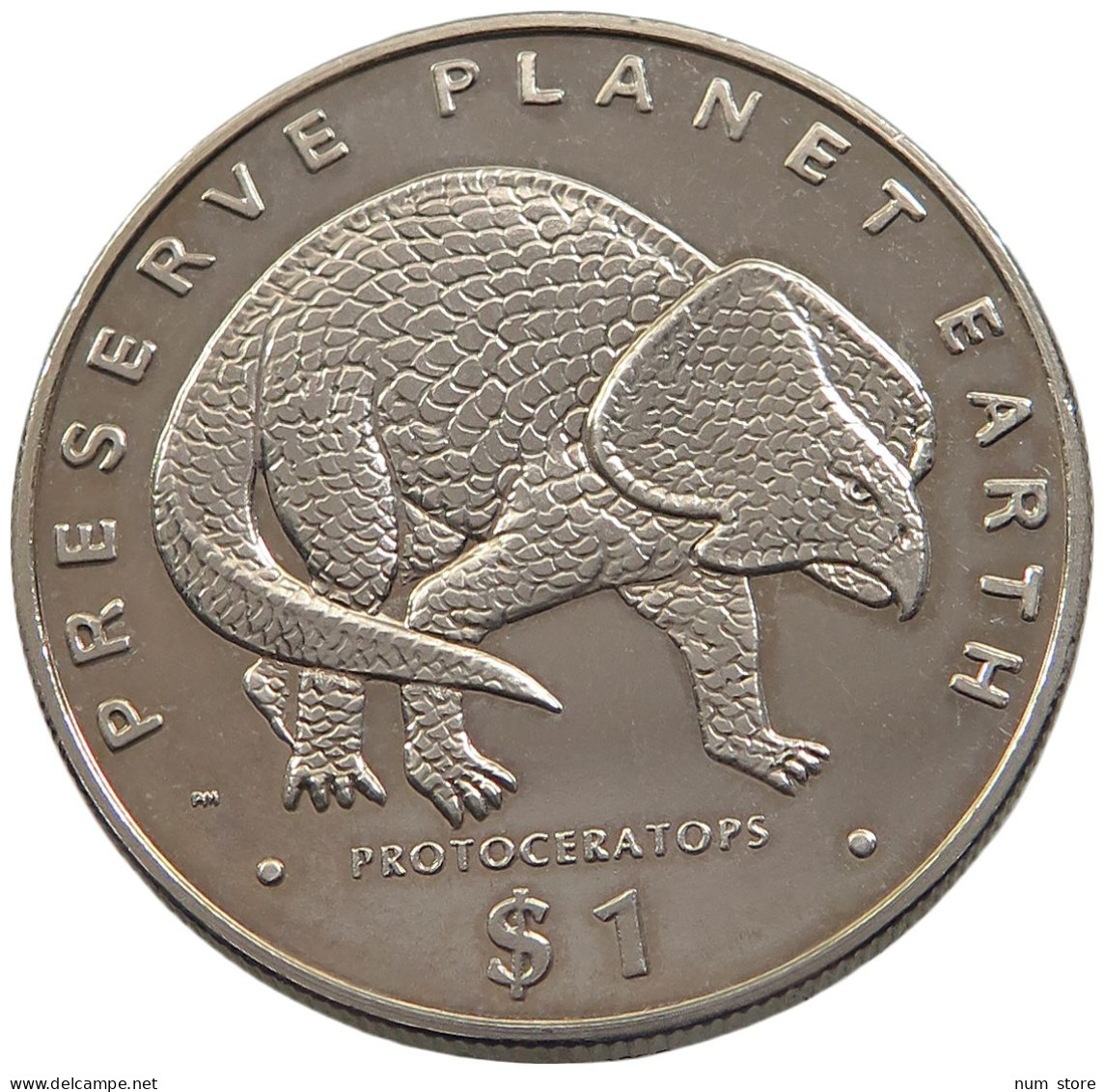 LIBERIA DOLLAR 1993 PROTOCERATOPS UNC #sm14 0931 - Liberia